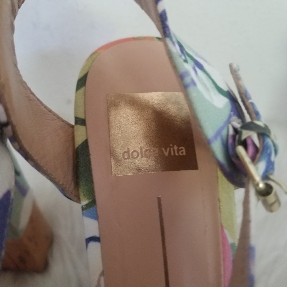 DOLCE VITA platform heels chunky platform spring floral prairie fairy boho sz 8 - Picture 3 of 12
